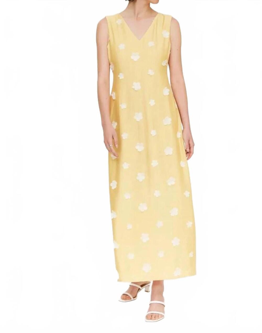 NEW COMPANIA FANTASTICA maxi flower dress in yellow